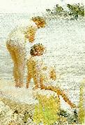 Anders Zorn tva flickor pa klipphall USA oil painting artist